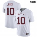 NCAA Youth Alabama Crimson Tide #10 Mac Jones Stitched College Nike Authentic White Football Jersey UM17U64DE